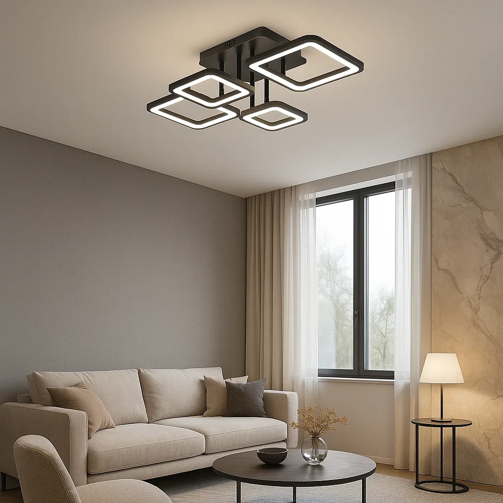 plafoniera led terafacatory 6087-4 72w con telecomando e 3 tonalita di luce
