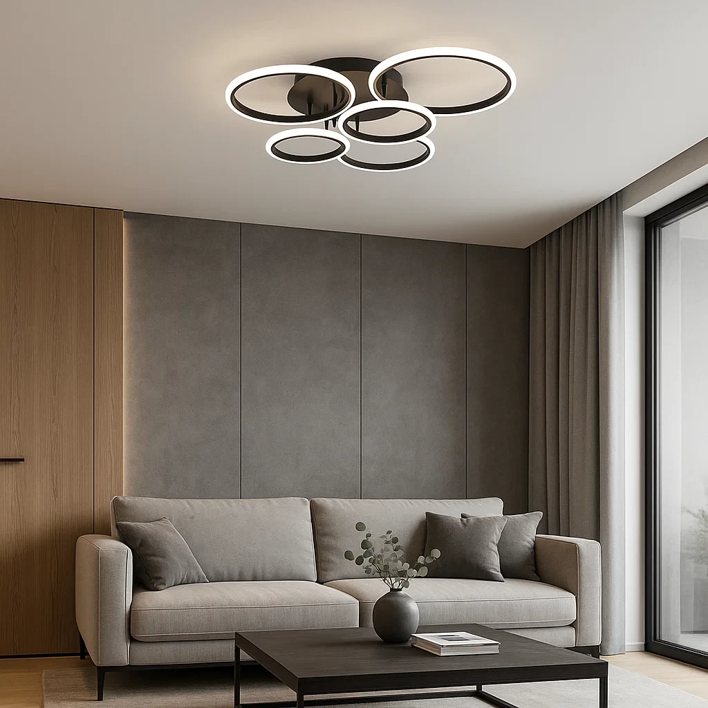 plafoniera led terafacatory 6093-6 89w con telecomando e 3 tonalita di luce