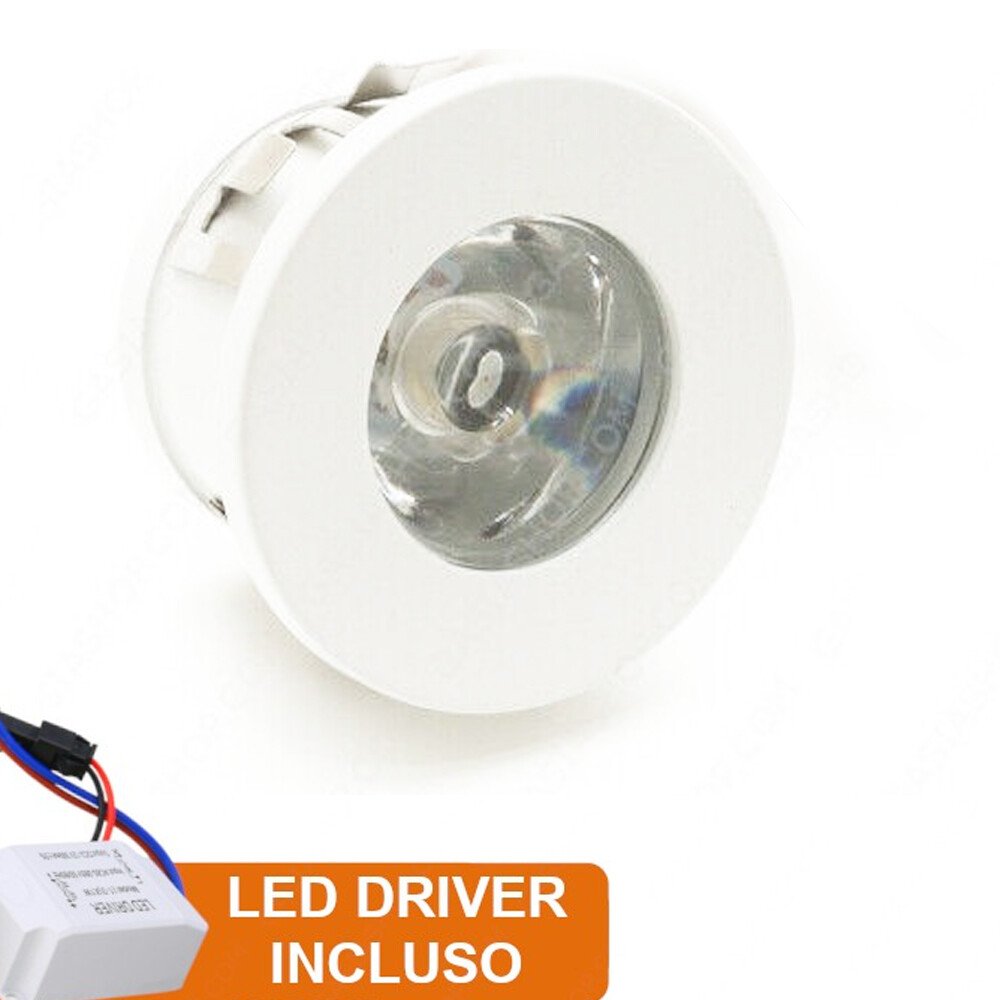 faretto led da incasso universo p-31-b bianco 1w con driver incluso