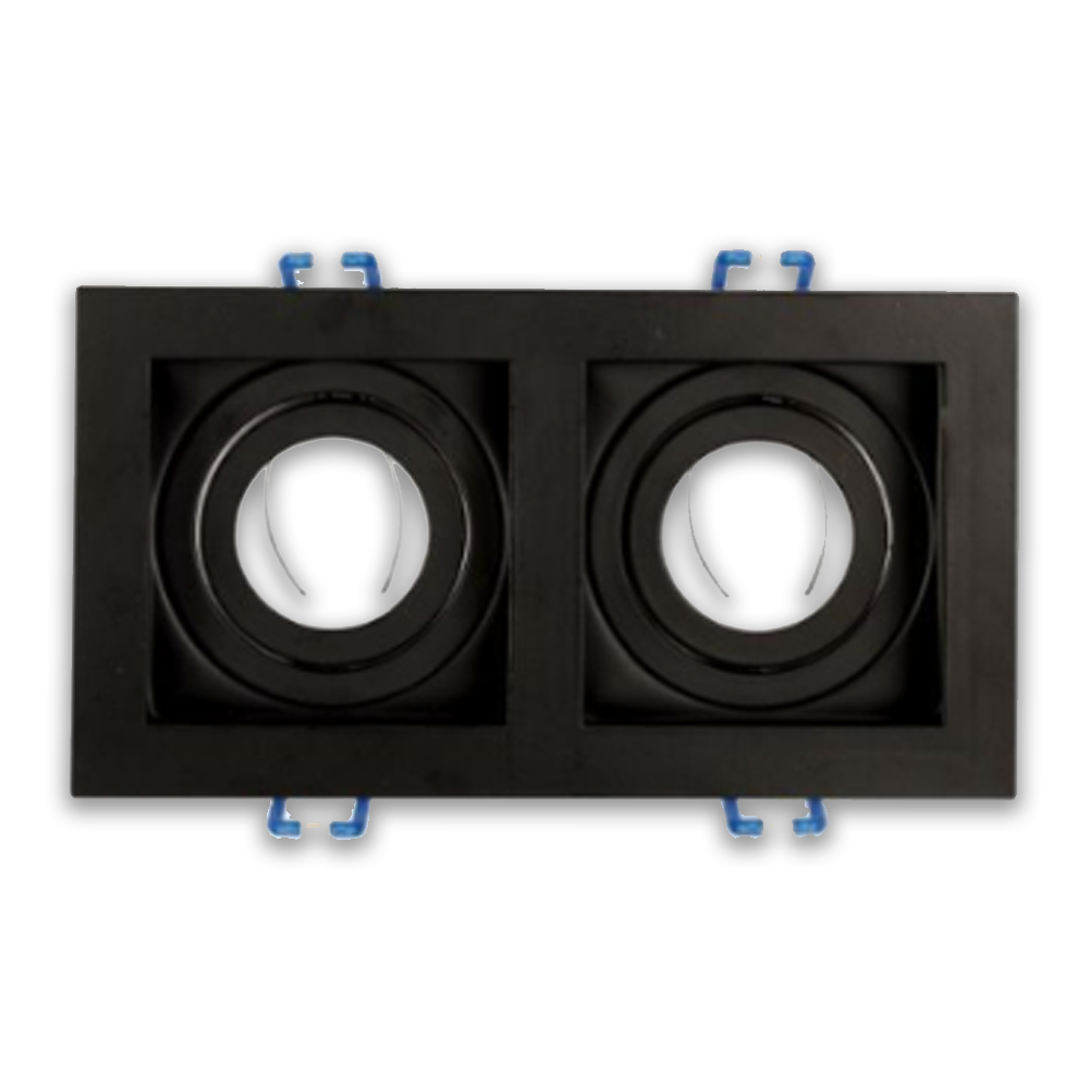 porta faretto rettangolare universo p24-n doppio gu10 nero