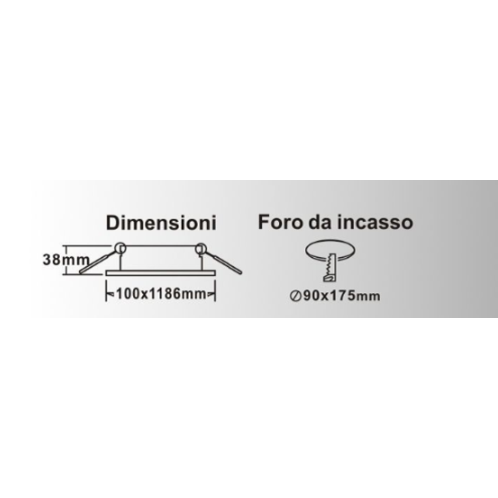 porta faretto rettangolare universo p24-n doppio gu10 nero - dettaglio 2