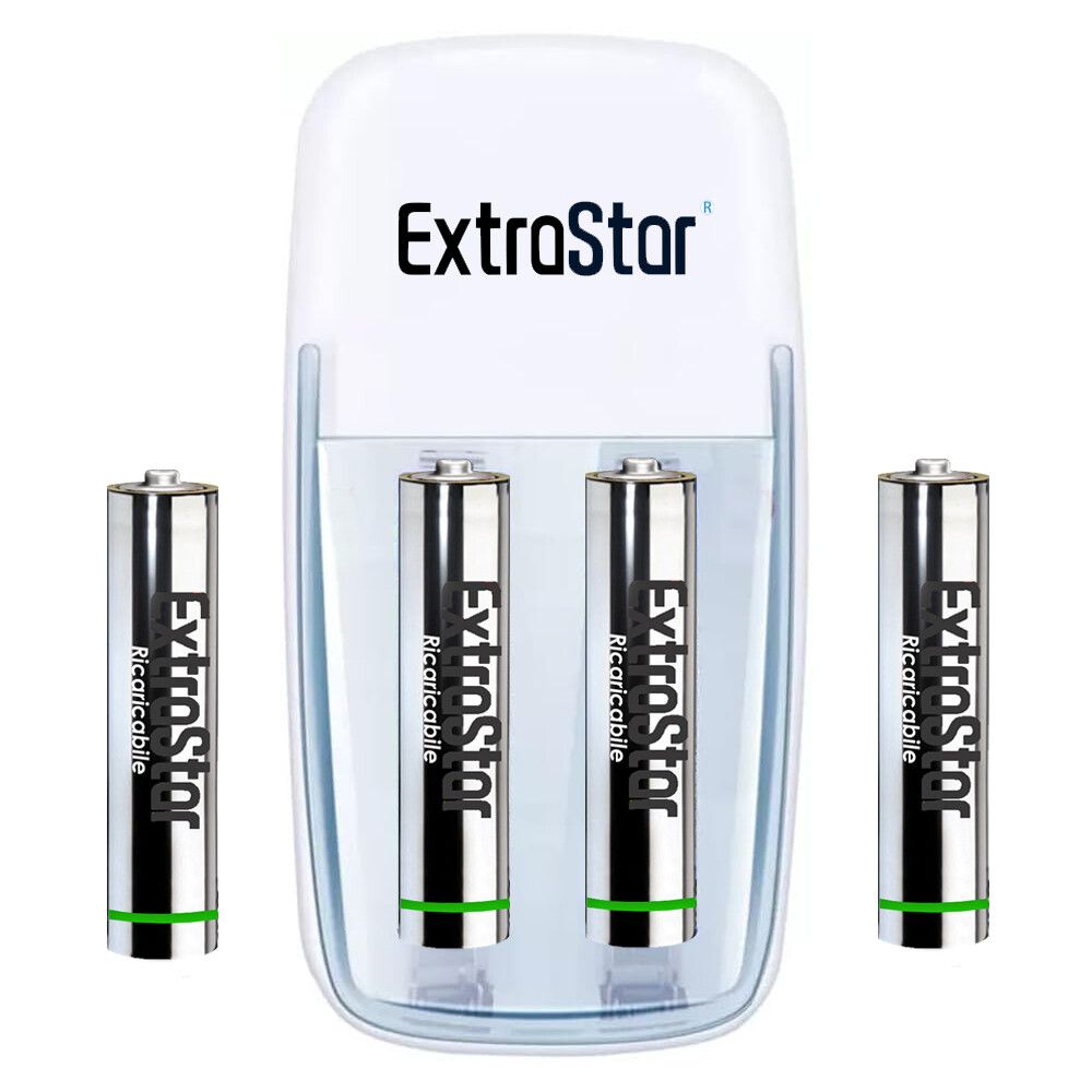 caricabatterie extrastar em-180aaa per pile aaa ricaricabili 1,2 v