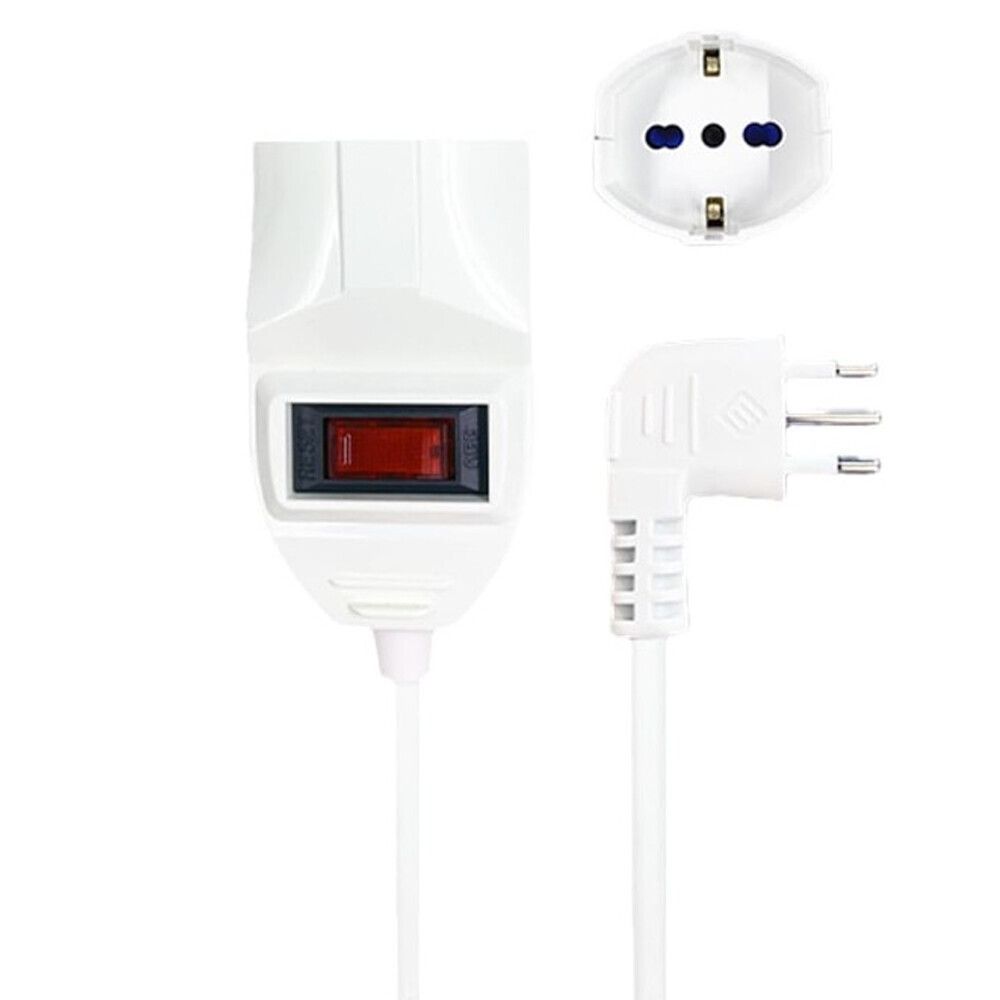 prolunga elettrica universo c-364sp-5m con presa bipasso schuko e protezione sovraccarico