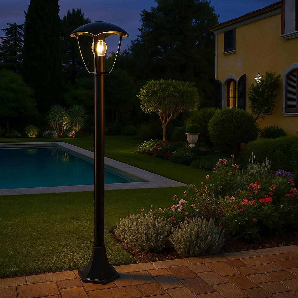 paletto da giardino universo 819pb-b860-g e27 ip44 grigio scuro - dettaglio 2
