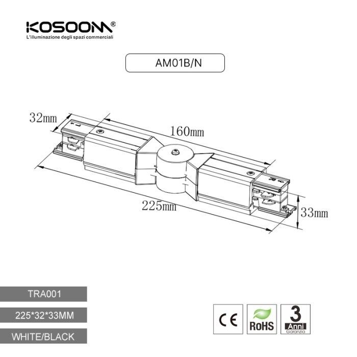 giunto a snodo trifase kossom am01b bianco - dettaglio 3