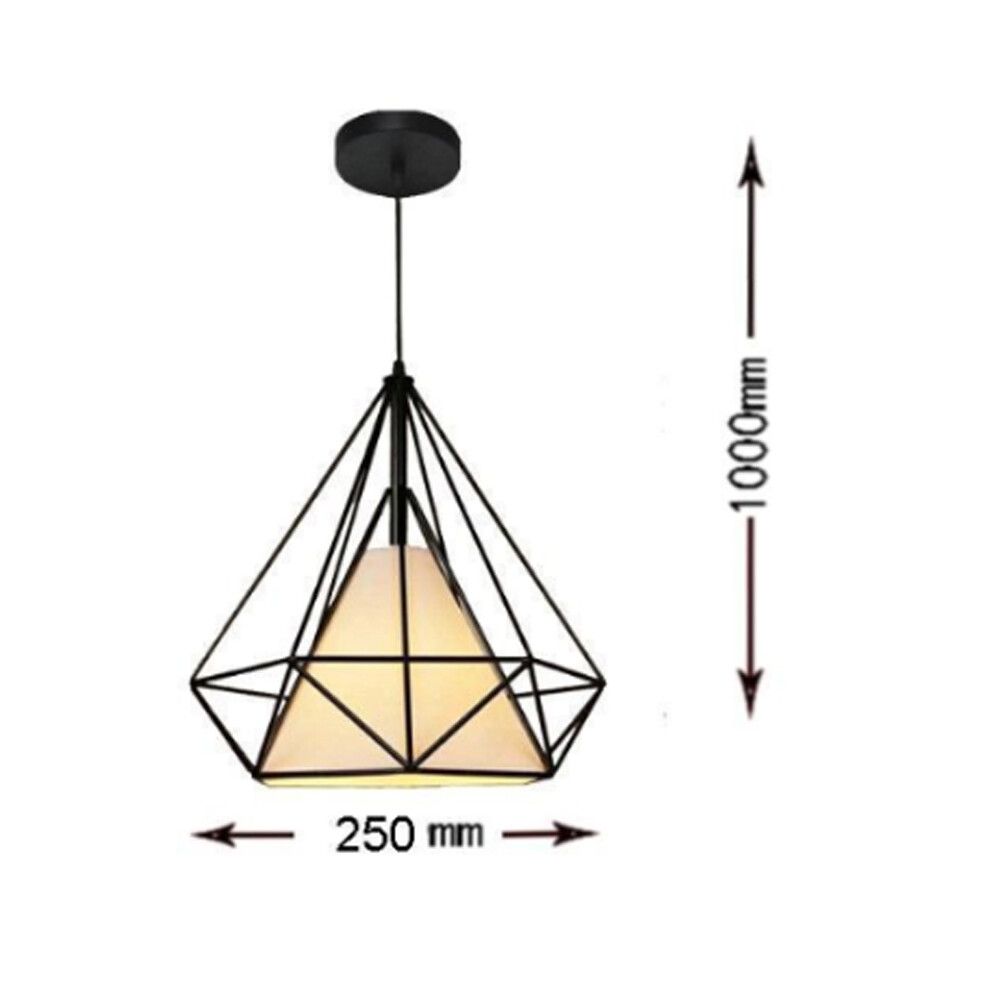 lampadario a sospensione universo b20-n e27 diamante nero - dettaglio 2