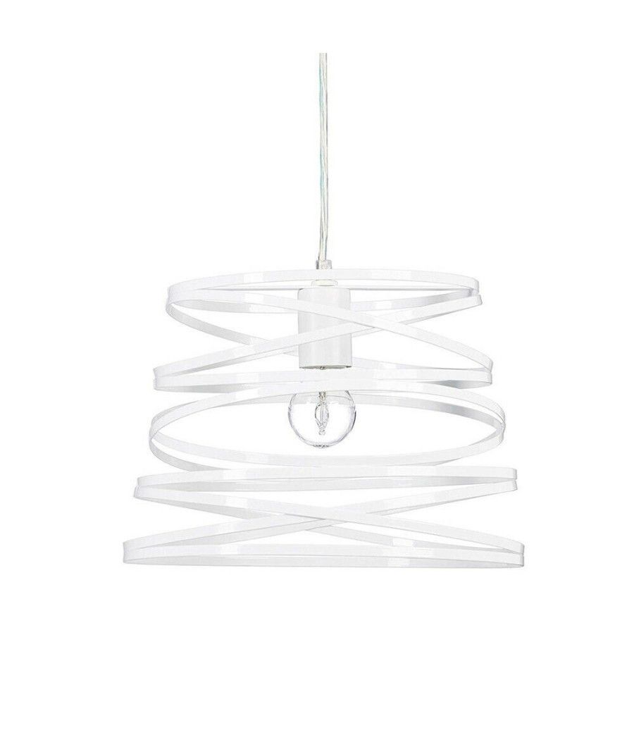 lampadario a sospensione universo a08-b in metallo bianco a vortice con attacco e27 - dettaglio 2