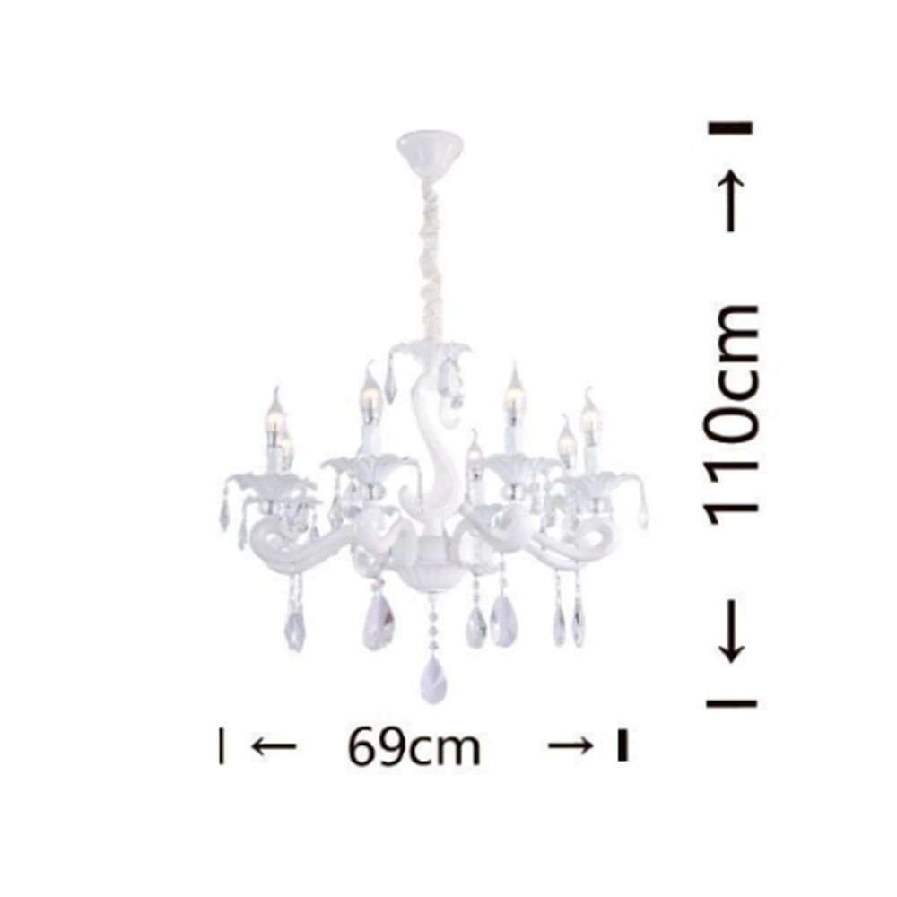 lampadario classico universo a15-8 8 luci e14 con pendenti effetto cristallo - dettaglio 3
