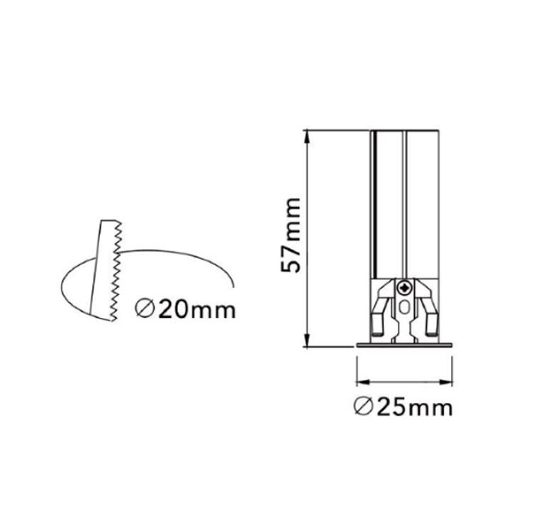 faretto led da incasso universo r20-n nero 3 w fascio 24° - dettaglio 2