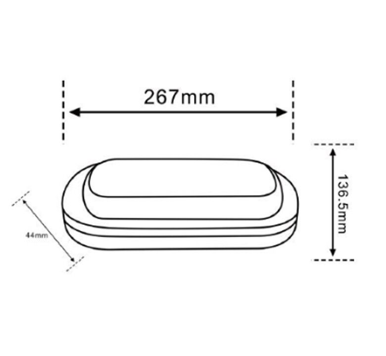plafoniera led ovale da esterno universo xg-907-n3c nera 23w cct 3 in 1 - dettaglio 3
