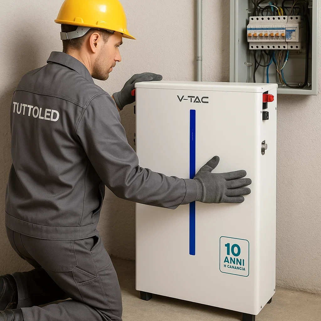 batteria di accumulo v-tac vt-rw-m6.1 6,14 kwh lifepo4 ip65