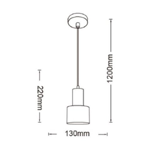 lampadario pendente universo a22-b bianco e27 - dettaglio 3