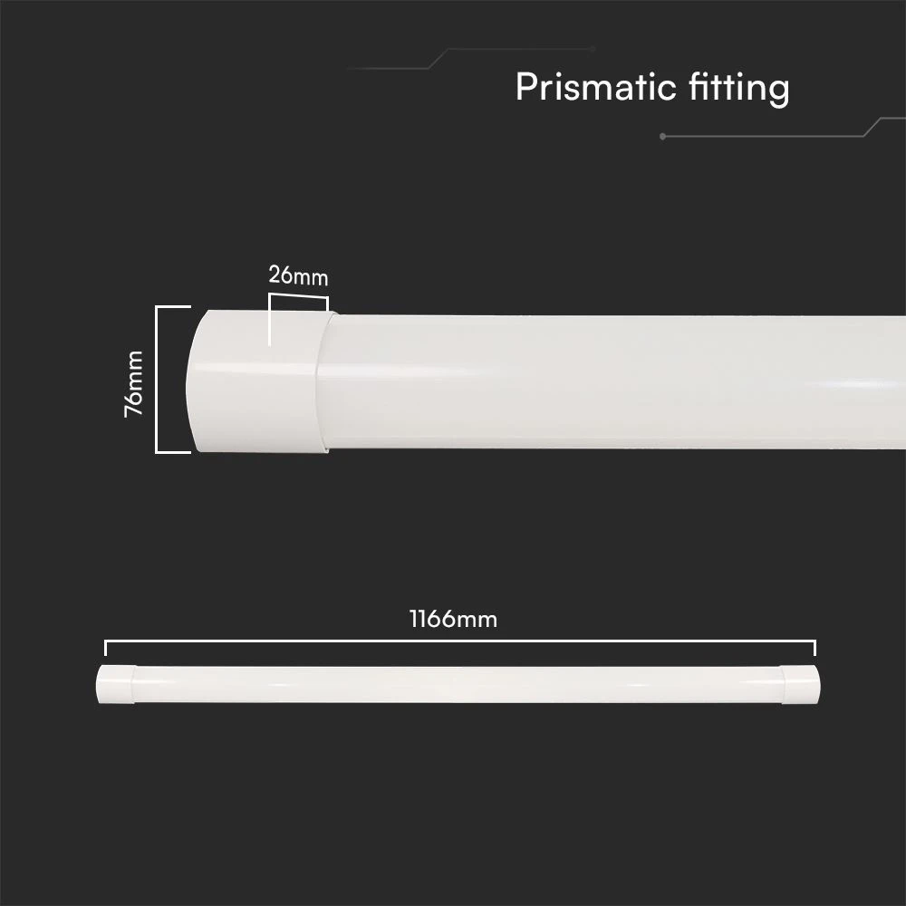 plafoniera led prismatica v-tac vt-8340cct 40w cct 120 cm - dettaglio 2