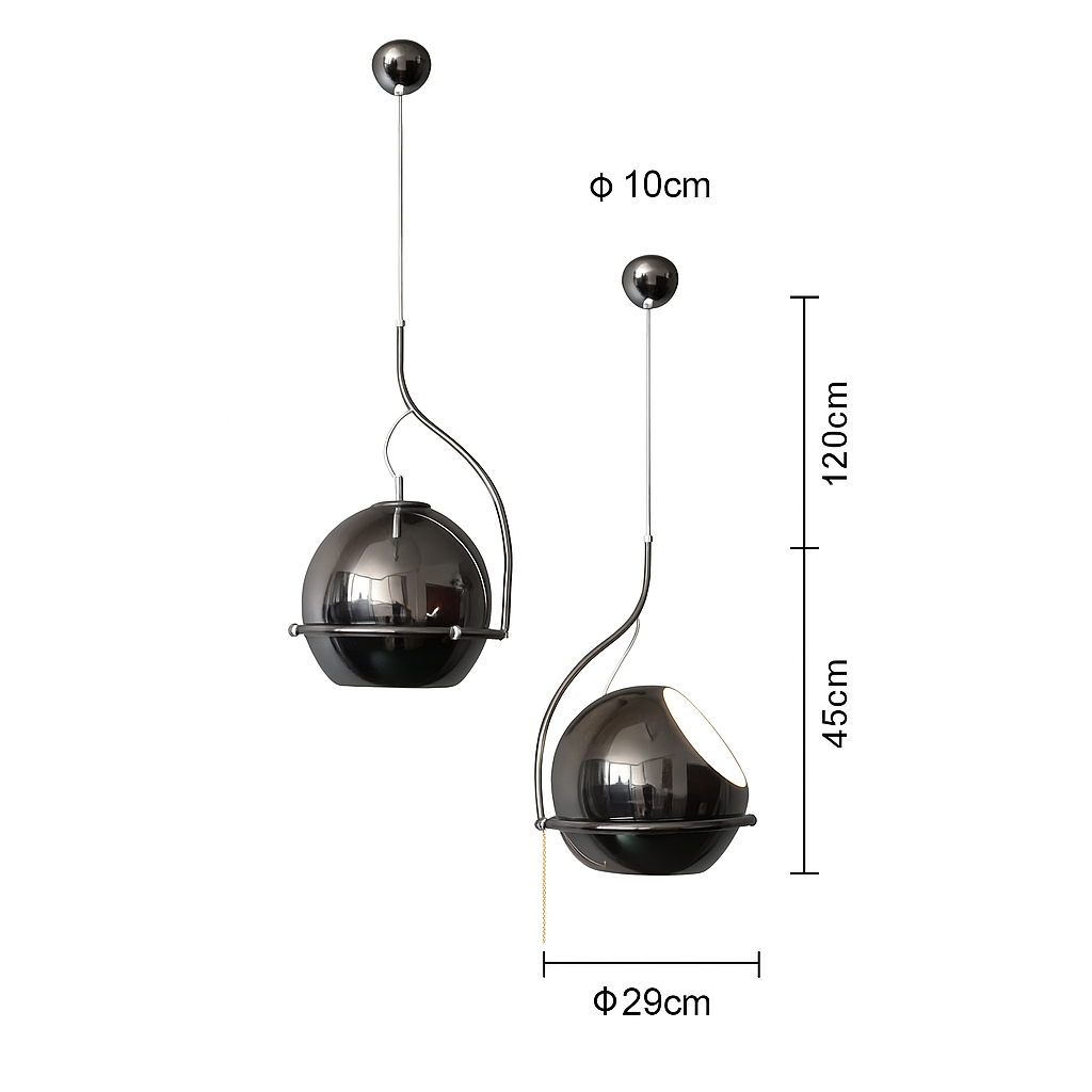 lampadario a sospensione universo gioia gold con vetro orientabile e27 - dettaglio 3