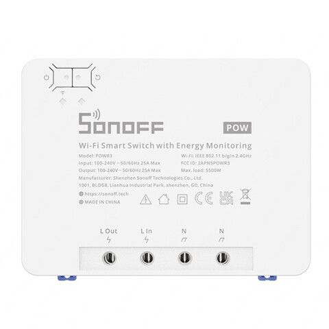 interruttore smart wi-fi sonoff powr3 25a con monitoraggio energia - dettaglio 2