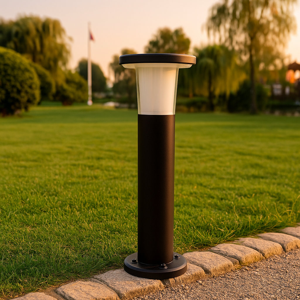 paletto solare da giardino vivalamp 3 colori viva-solar-2 ip65 con luce calda e fredda