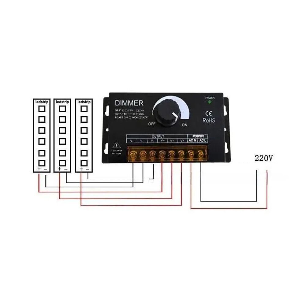 dimmer universo dm-220v per strisce led monocolore 220v con telecomando - dettaglio 2