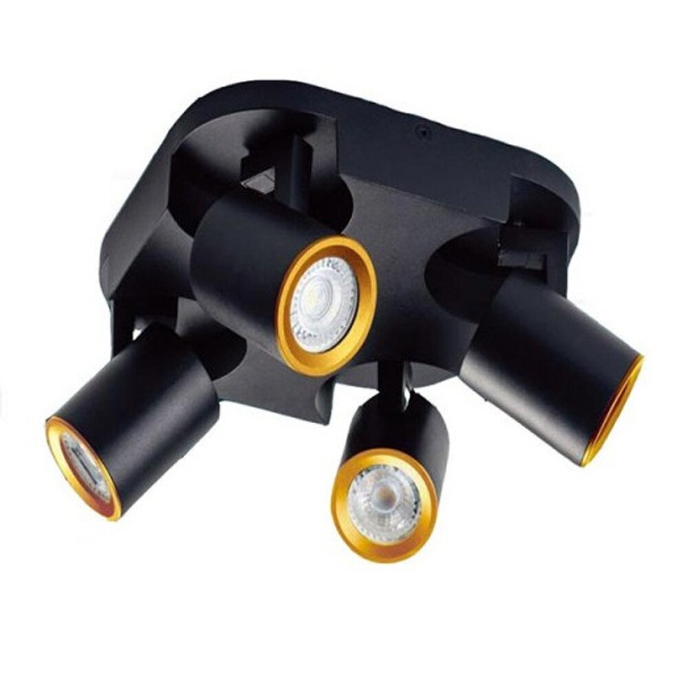 applique da soffitto universo th8805-n 4 faretti orientabili gu10 nero oro - dettaglio 2