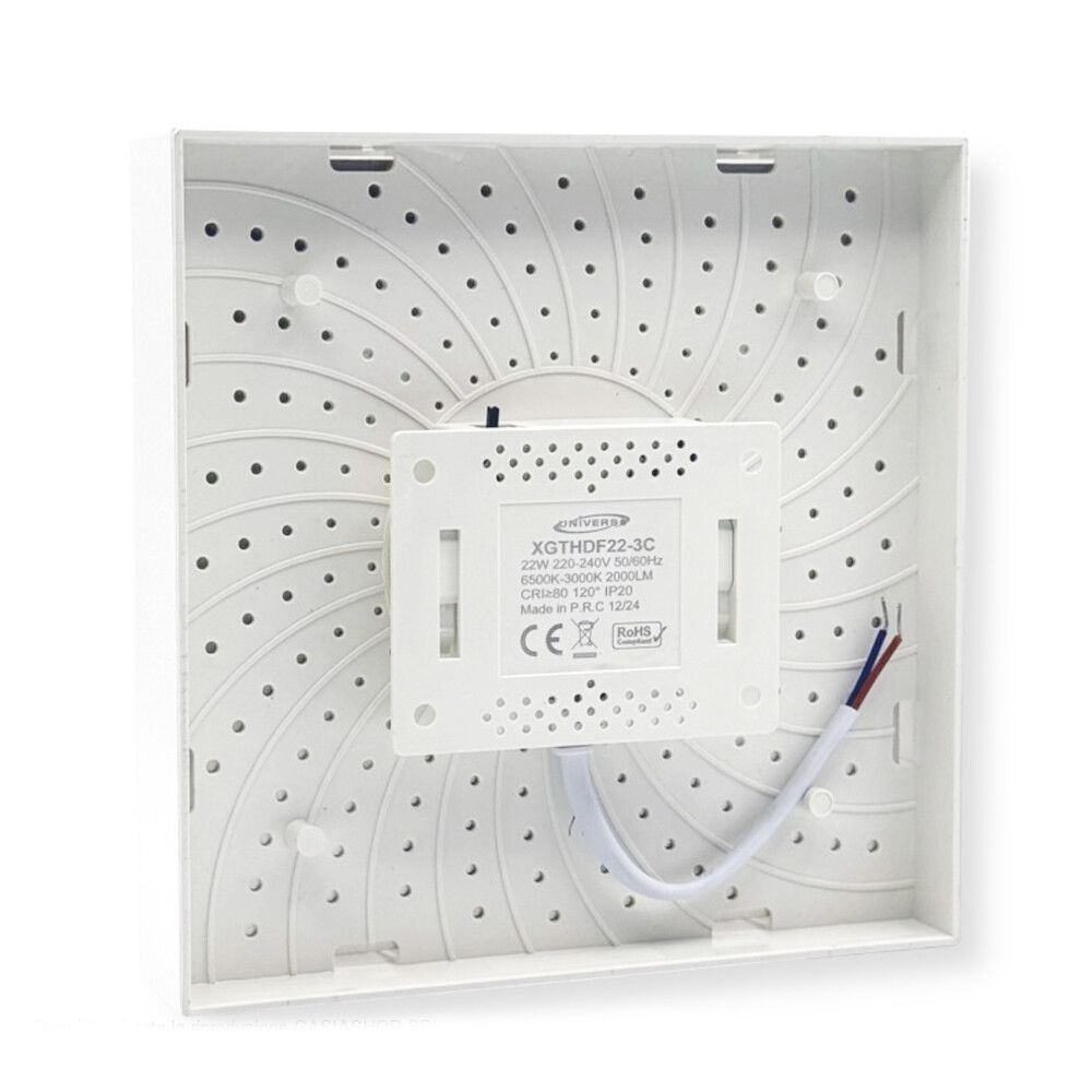 plafoniera led quadrata universo xgthdf22-3c 22w cct - dettaglio 2