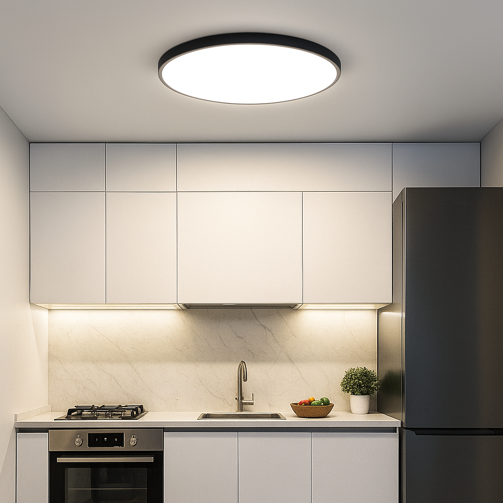 plafoniera led slim universo 3 color lv230-n3c 18w nera cct