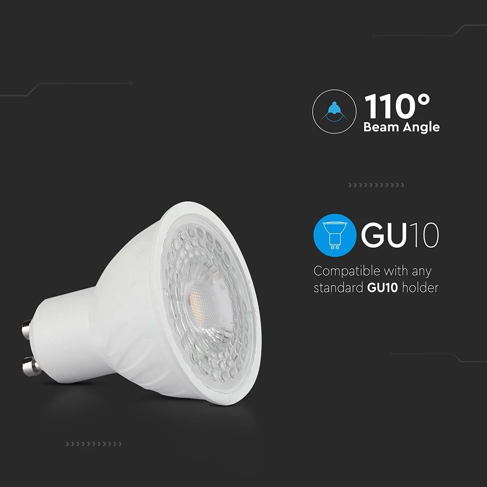 faretto led gu10 v-tac vt-247-n-n 6w 4000k 110° - dettaglio 3