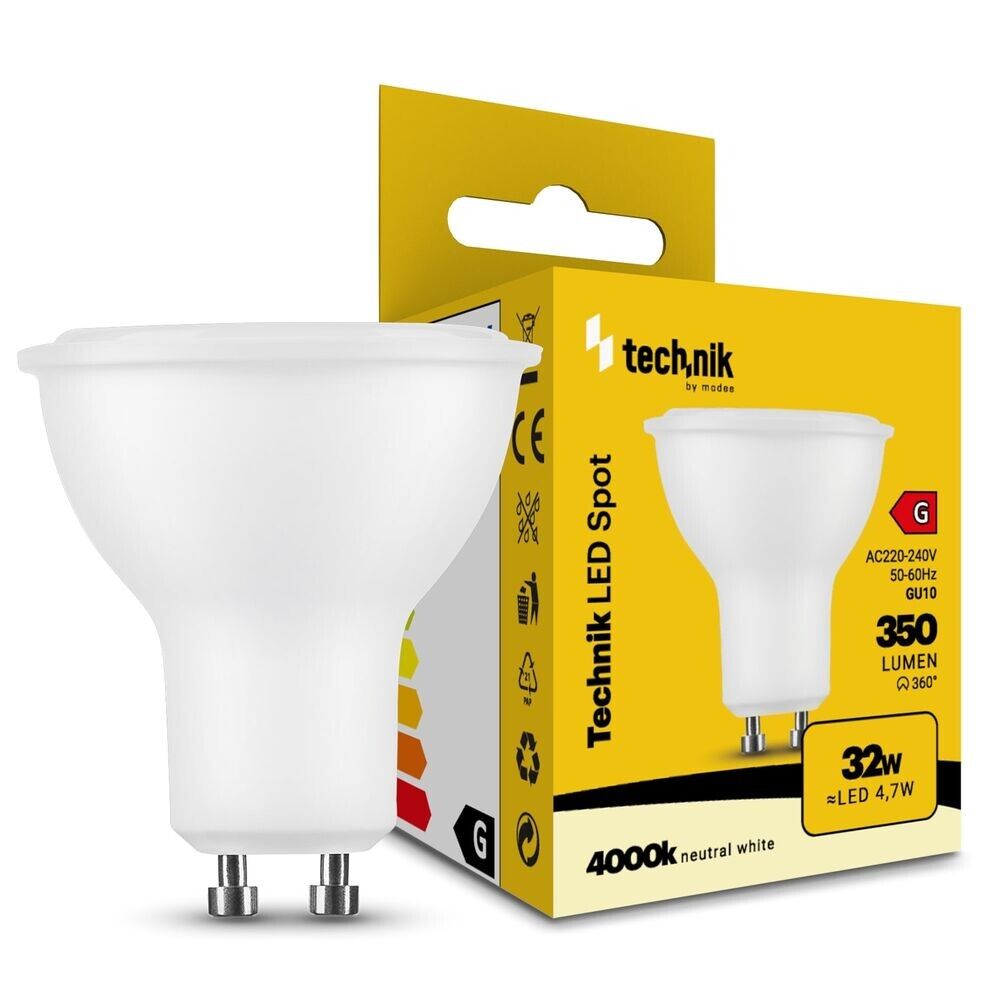 lampadina led gu10 technik mtl-gu104000k4,7wn 4,7w 4000k 350 lm