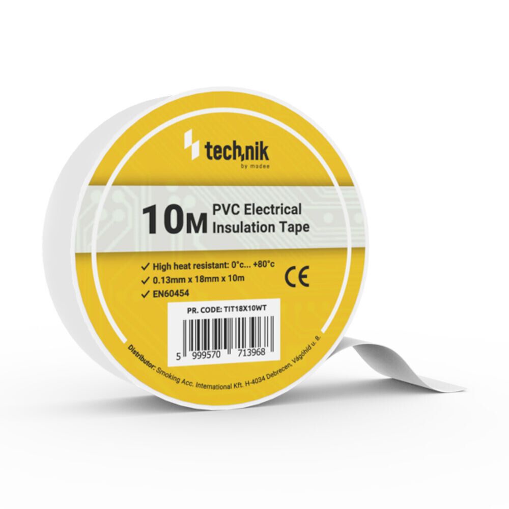 nastro isolante pvc technik tit18x10wt bianco 10 m