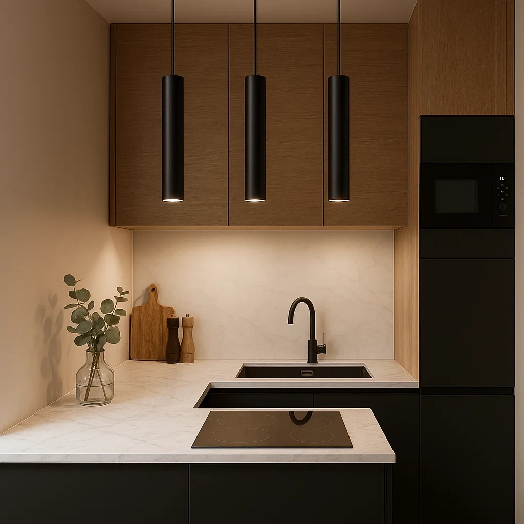 lampadario a sospensione universo sp-01-n nero gu10
