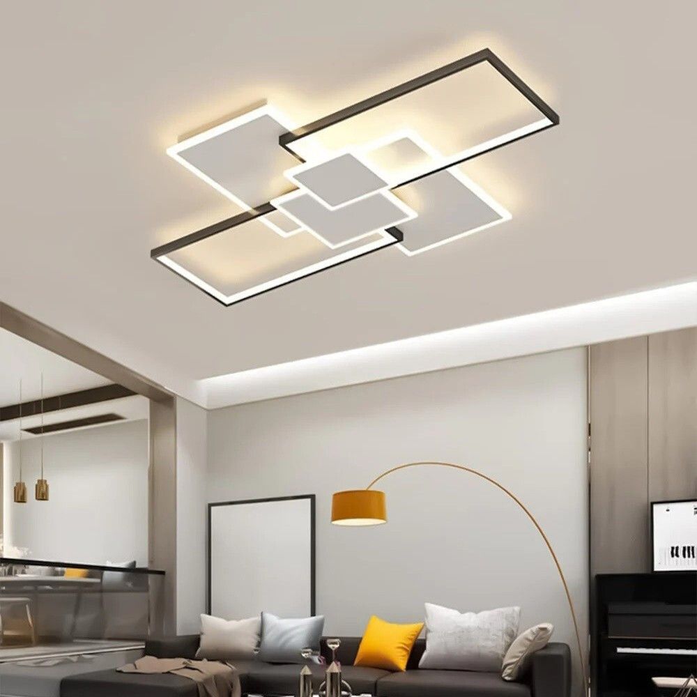 plafoniera led moderna universo 3 color c67-3cc 83w bianca e nera cct
