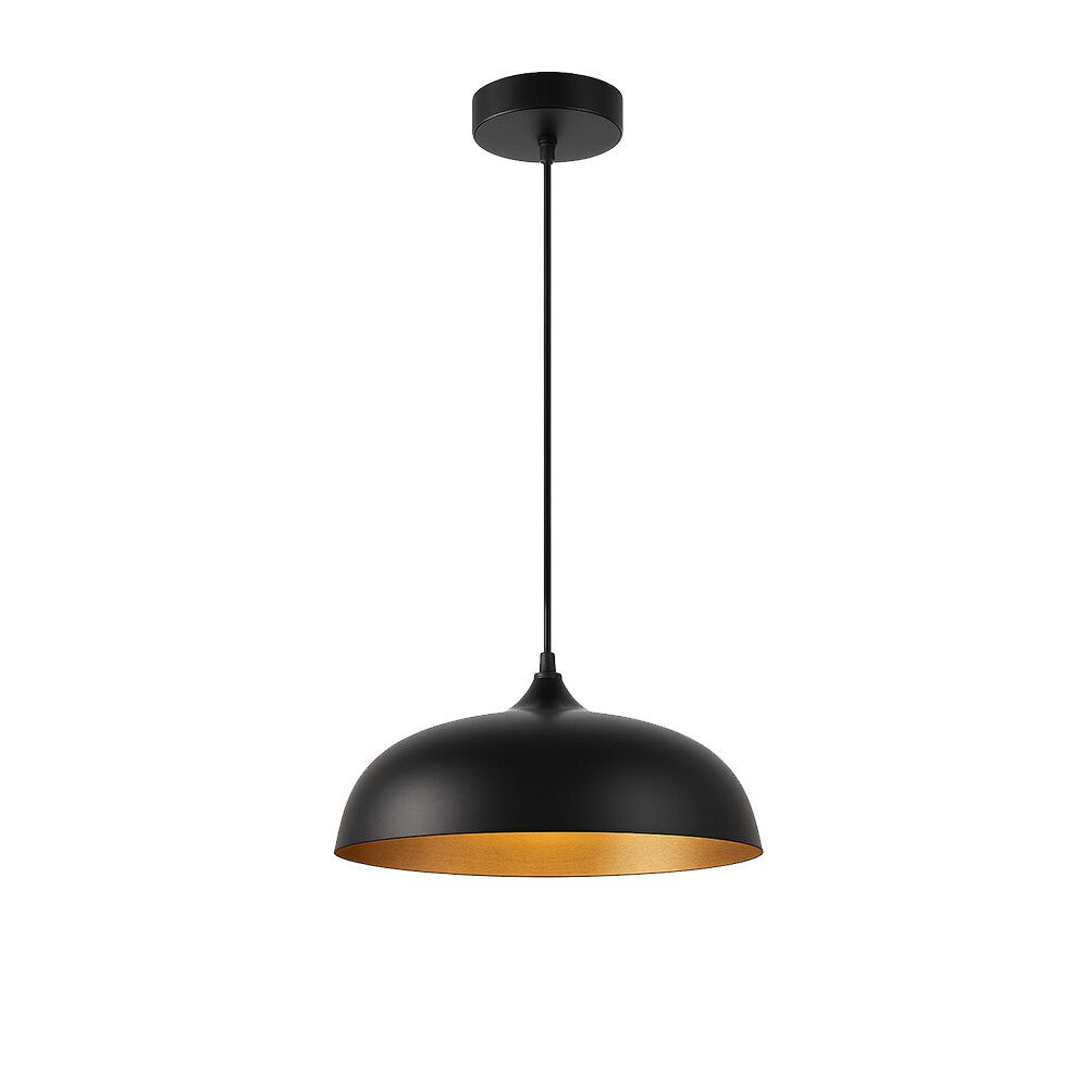 lampadario a sospensione universo b90-n nero oro e27 diametro 35 cm - dettaglio 2