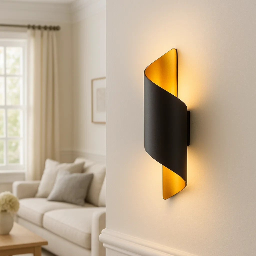applique da interno universo e53-n nero e oro con 2 attacchi g9