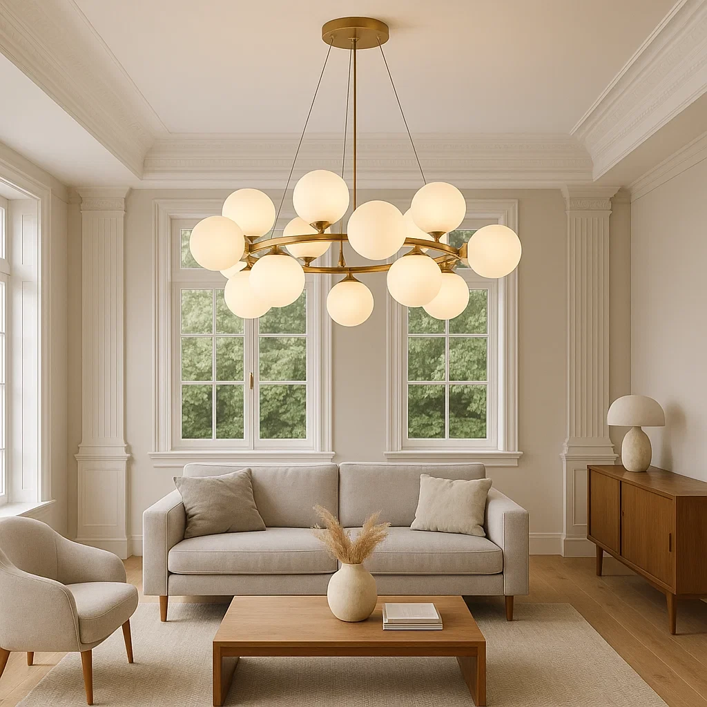 lampadario universo b94 15 sfere oro attacco g9 - dettaglio 2