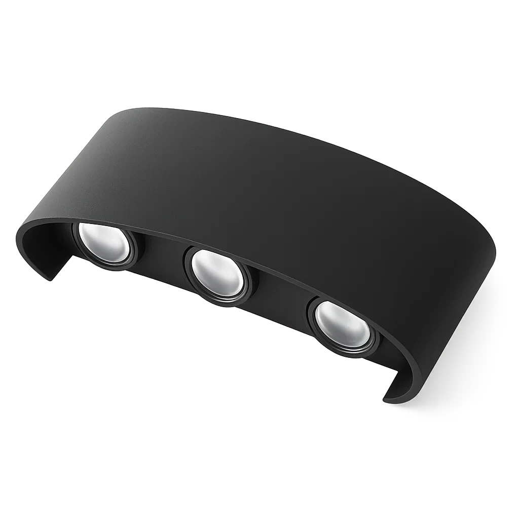 applique da esterno universo 3 color es68-n3c led 16w cct ip65 nera - dettaglio 2