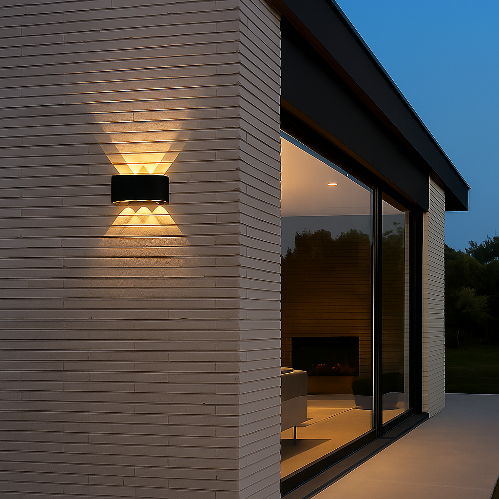 applique da esterno universo 3 color es68-n3c led 16w cct ip65 nera