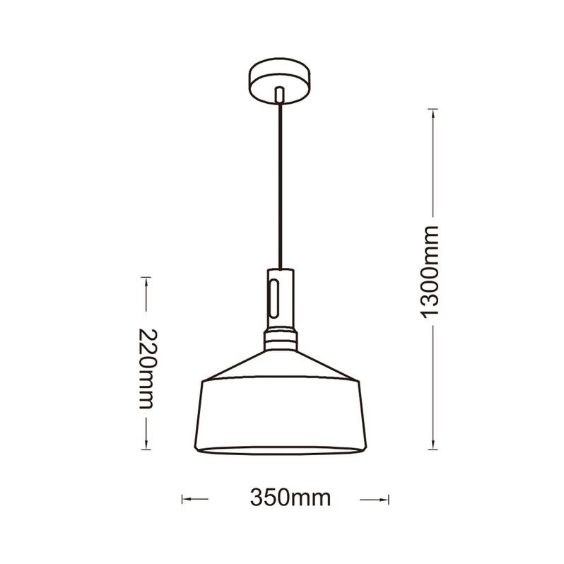 lampadario a sospensione universo a93-n campana nera e27 - dettaglio 3