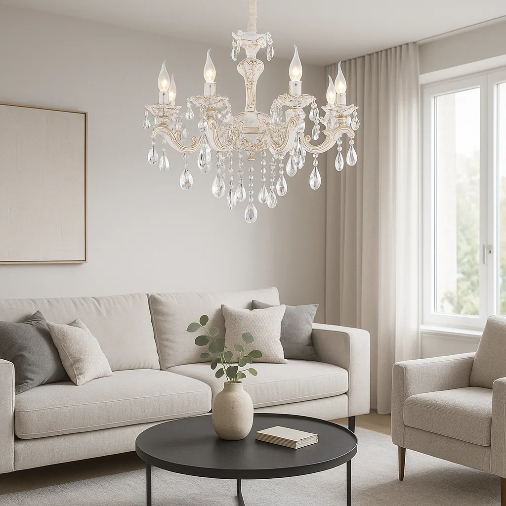 lampadario universo a01-8 8 luci e14 in vetro