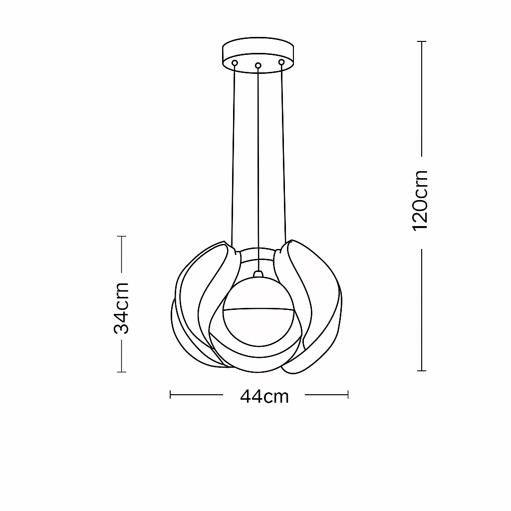lampadario led a sospensione universo b21-3c 78w cct 3 colori - dettaglio 2