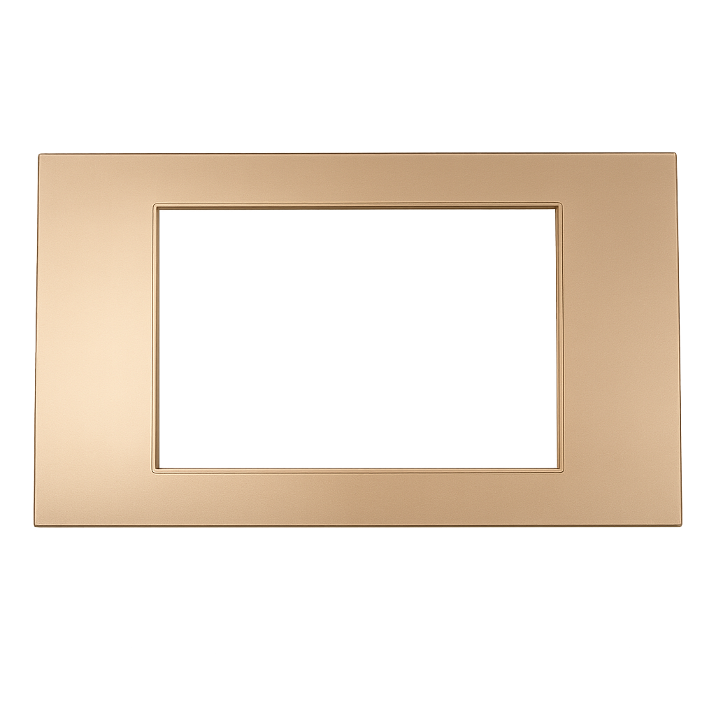 placca atm domotic serie ginevra 3 posti gold satinato - dettaglio 2