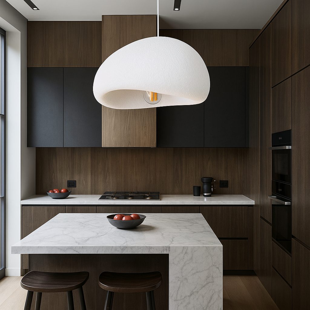 lampadario a sospensione universo b16-bs effetto pietra bianco ø 40 cm - dettaglio 2