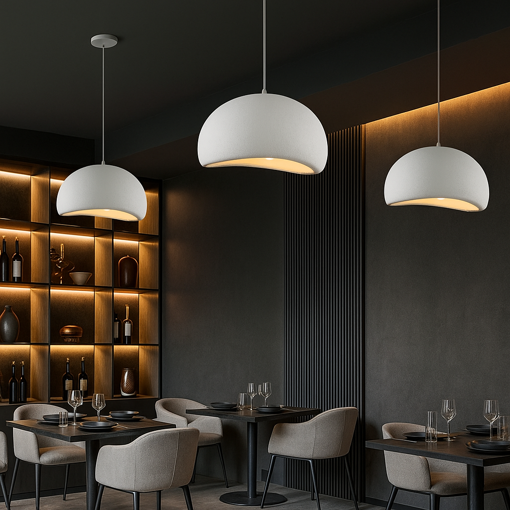 lampadario a sospensione universo b16-bs effetto pietra bianco ø 40 cm - dettaglio 3