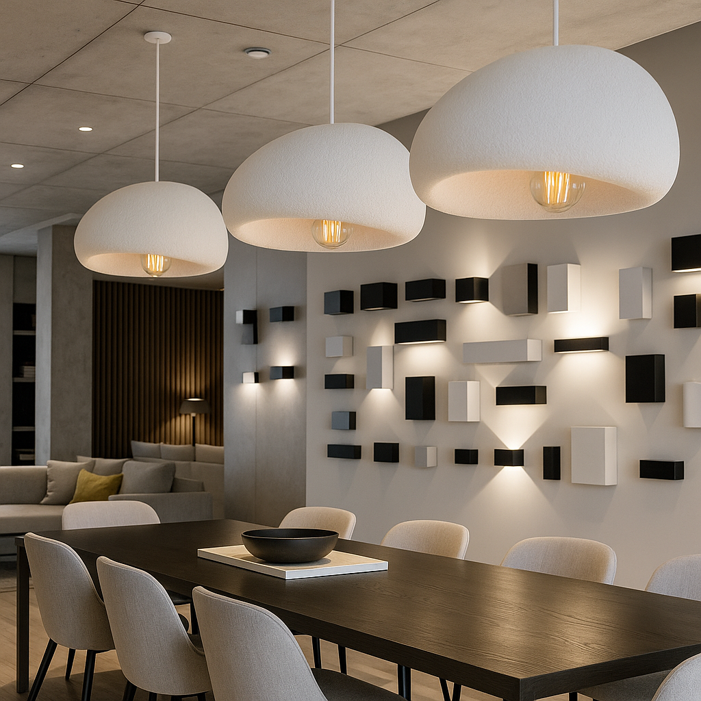 lampadario a sospensione universo b16-bs effetto pietra bianco ø 40 cm