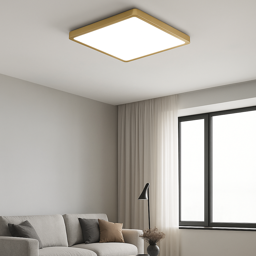 plafoniera led quadrata universo 3 color pq-450-o3c 45w cct oro