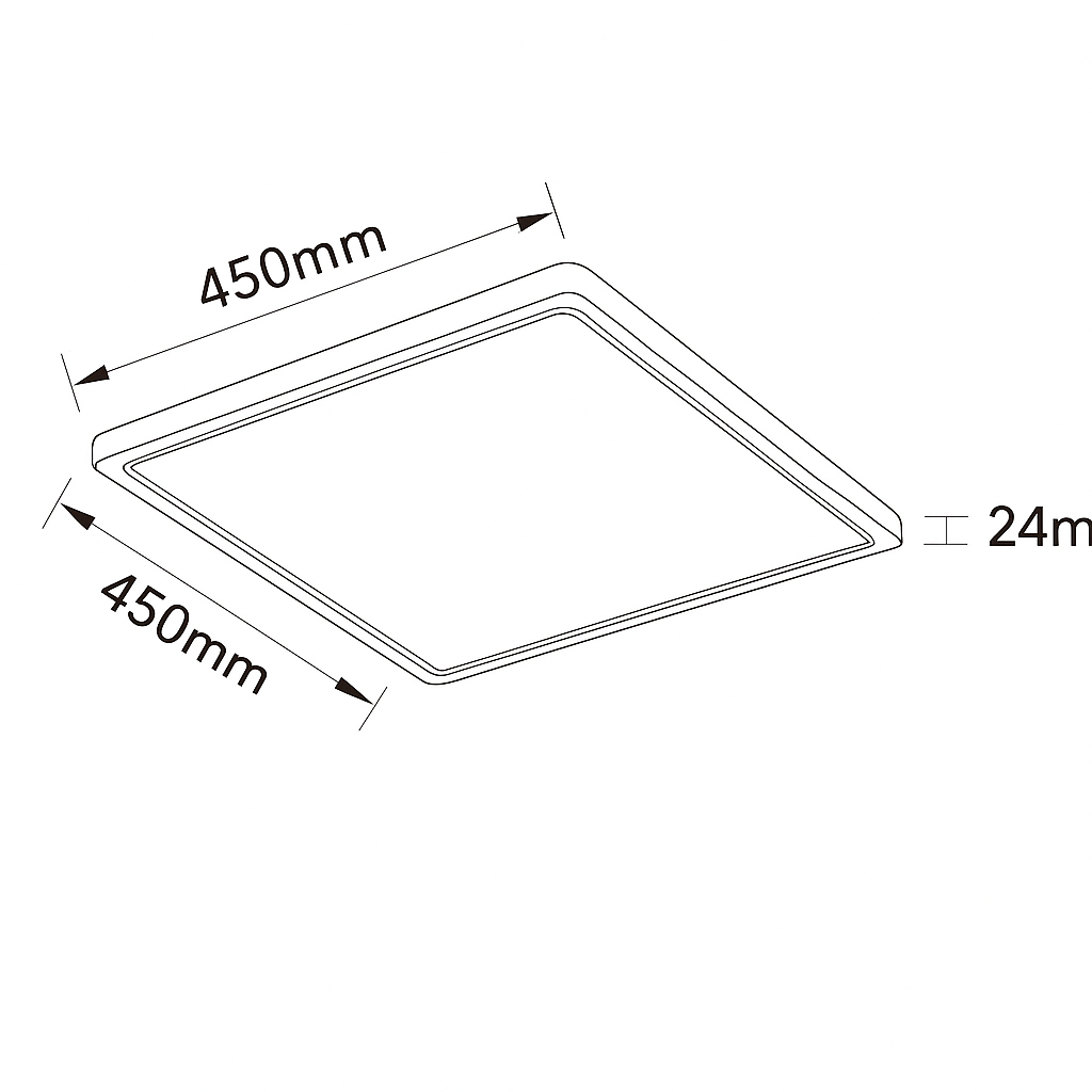 plafoniera led quadrata universo 3 color pq-450-o3c 45w cct oro - dettaglio 2
