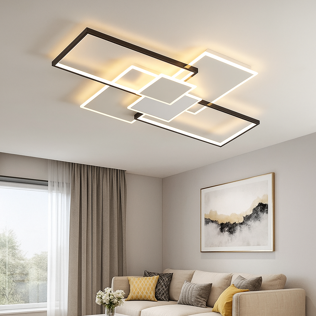 plafoniera led universo 3 color c67-3c 83w dimmerabile con telecomando