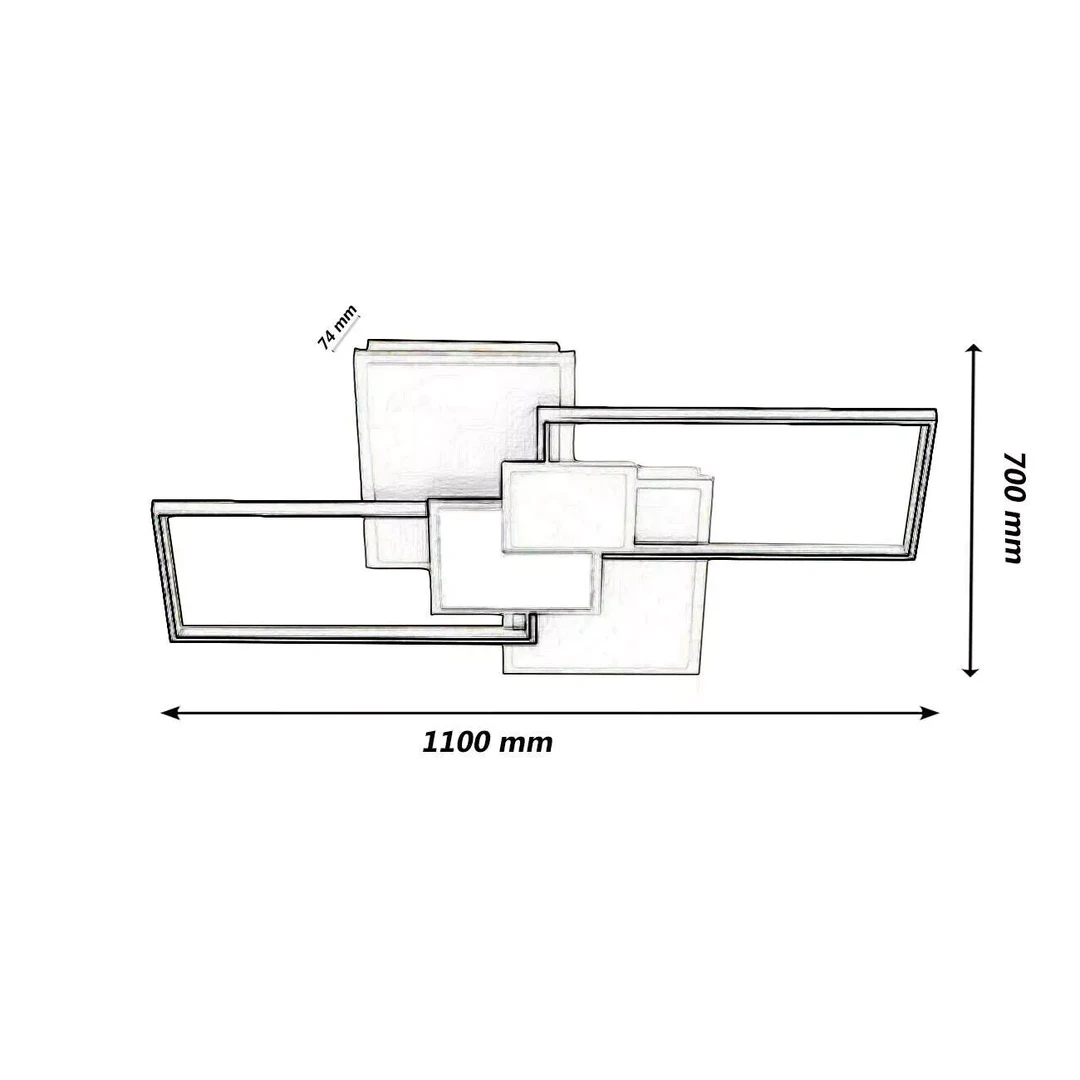 plafoniera led universo 3 color c67-3c 83w dimmerabile con telecomando - dettaglio 2