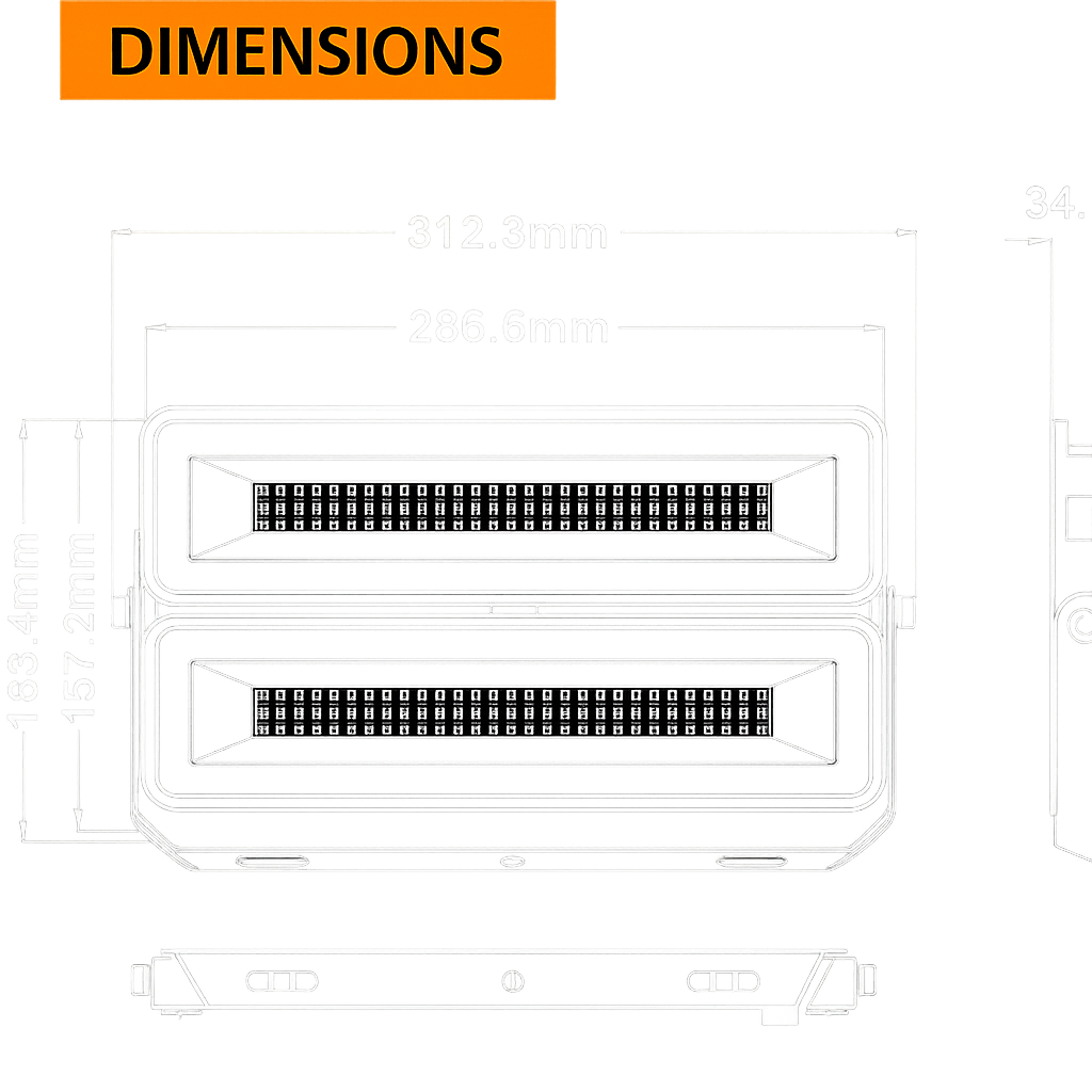 faro led modulare universo el-100w-f 100w 6000k ip65 - dettaglio 2