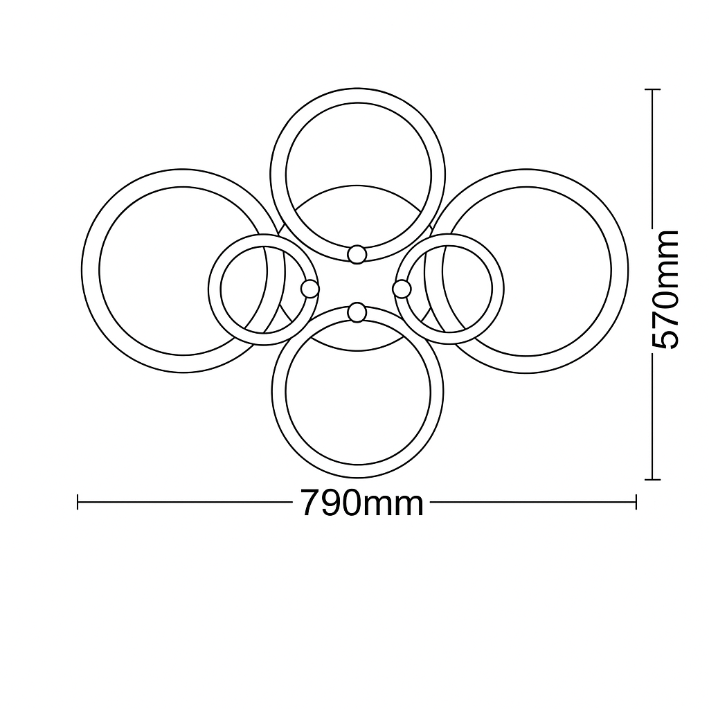 lampadario led universo 3 color c08-3c 51w cct 3 tonalità - dettaglio 3