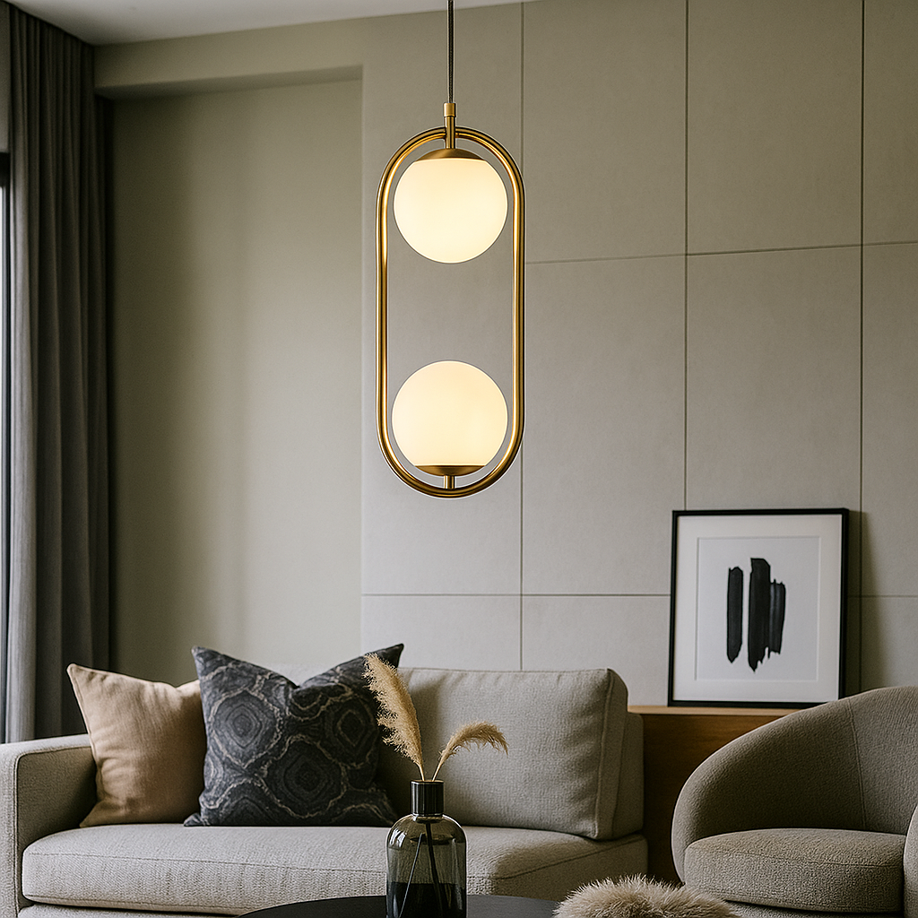 lampadario a sospensione universo a33 oro con 2 attacchi g9