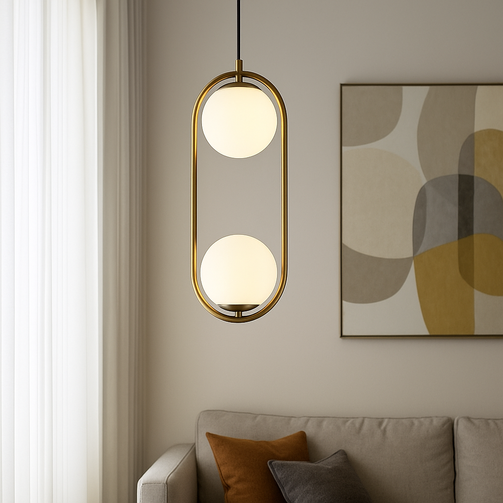 lampadario a sospensione universo a33 oro con 2 attacchi g9 - dettaglio 2