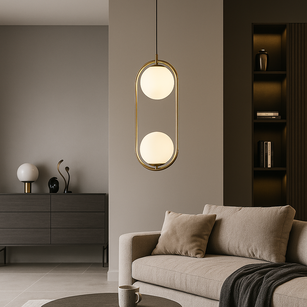 lampadario a sospensione universo a33 oro con 2 attacchi g9 - dettaglio 3